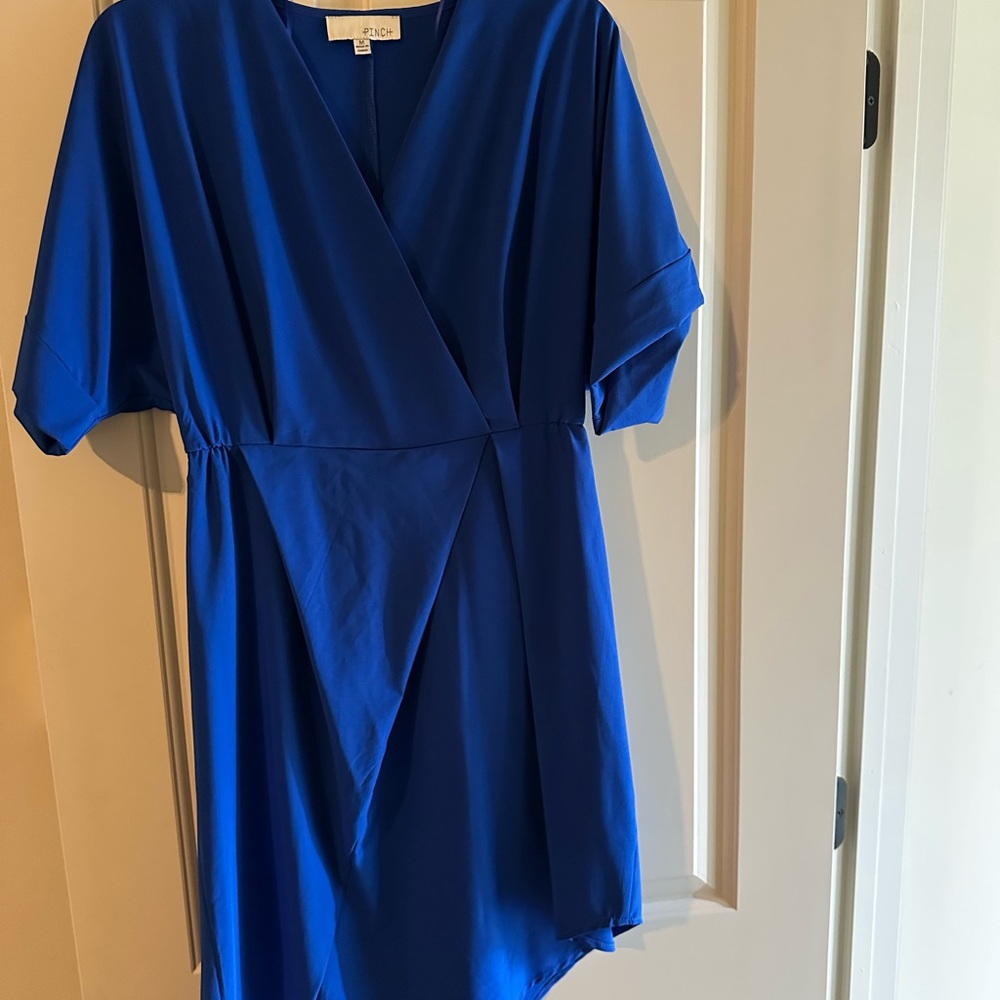 Elegant Blue Wrap Dress